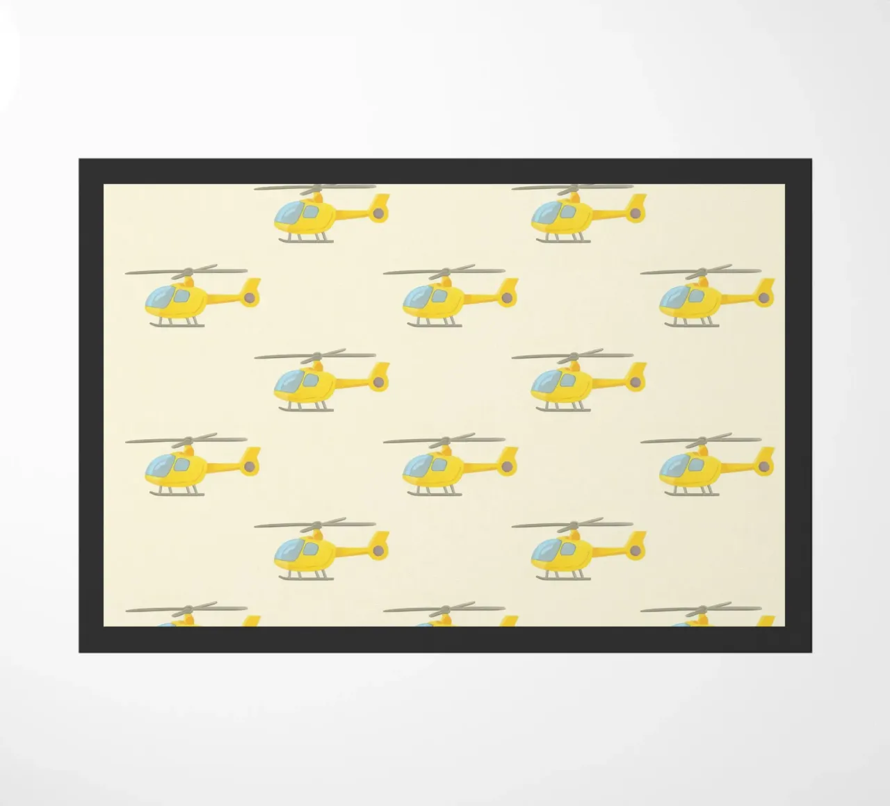 Yellow Helicopter Pattern doormat by earl BM