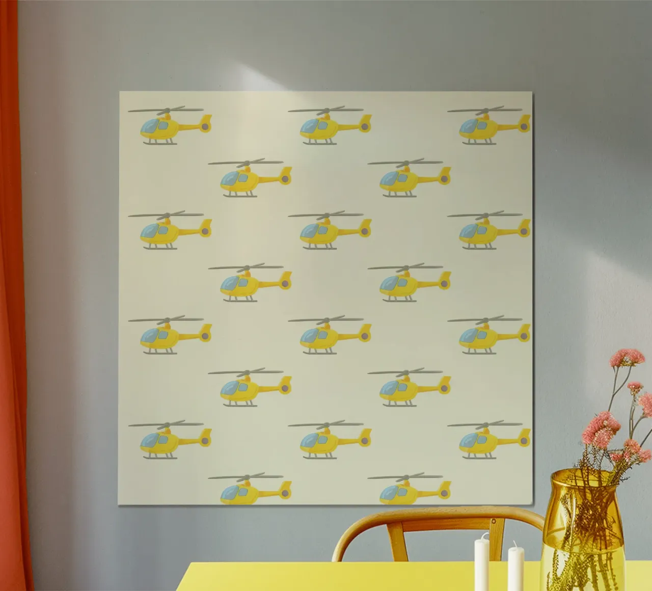 Yellow Helicopter Pattern poster by earl BM