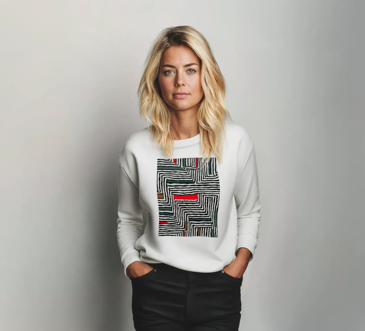 Circle & Leaf Pattern felpa da Sienna Atelier