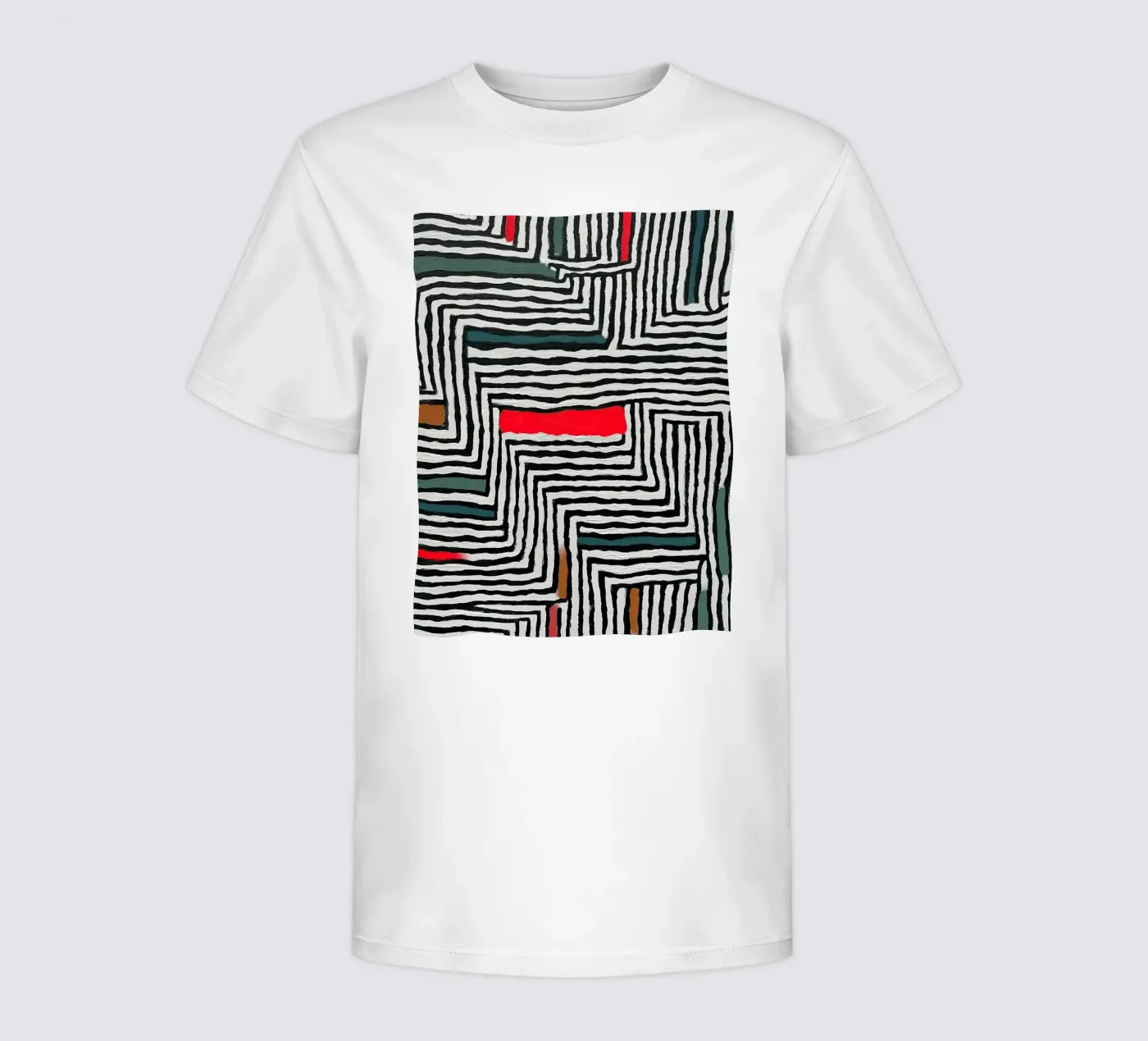 Circle & Leaf Pattern kinder t-shirt van Sienna Atelier