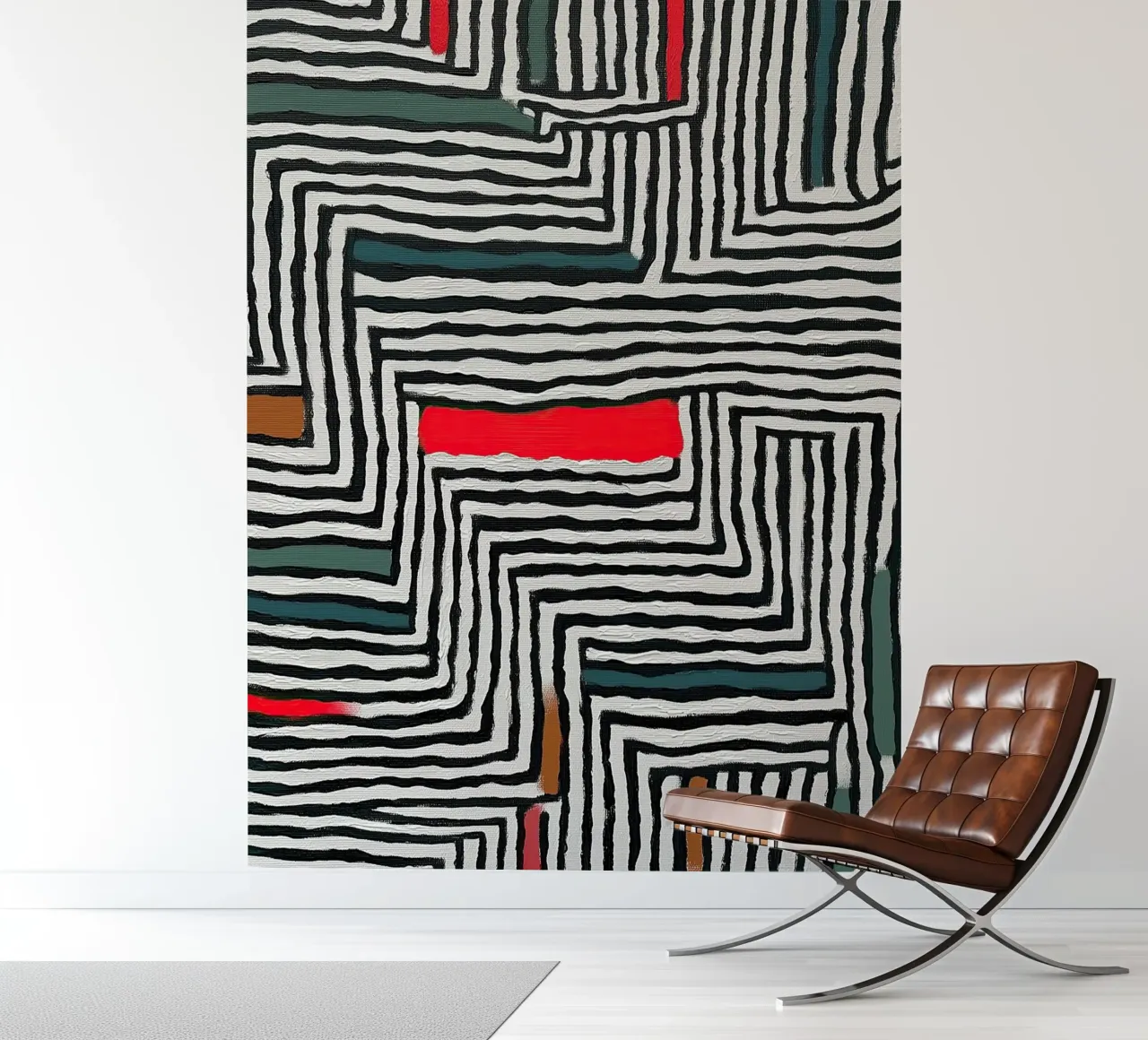 Circle & Leaf Pattern fotobehang van Sienna Atelier