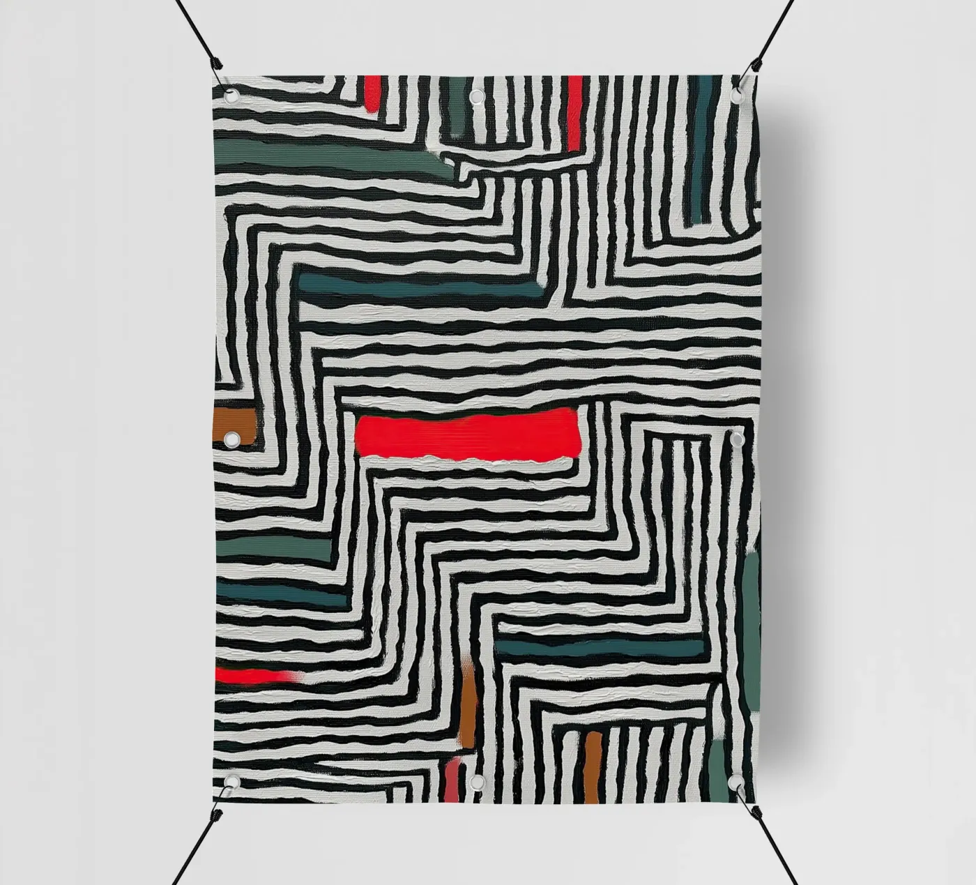 Circle & Leaf Pattern PVC Plane von Sienna Atelier