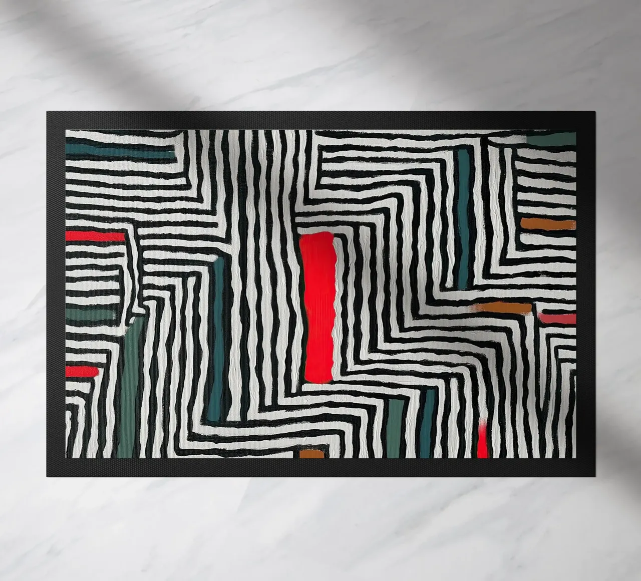 Circle & Leaf Pattern doormat by Sienna Atelier