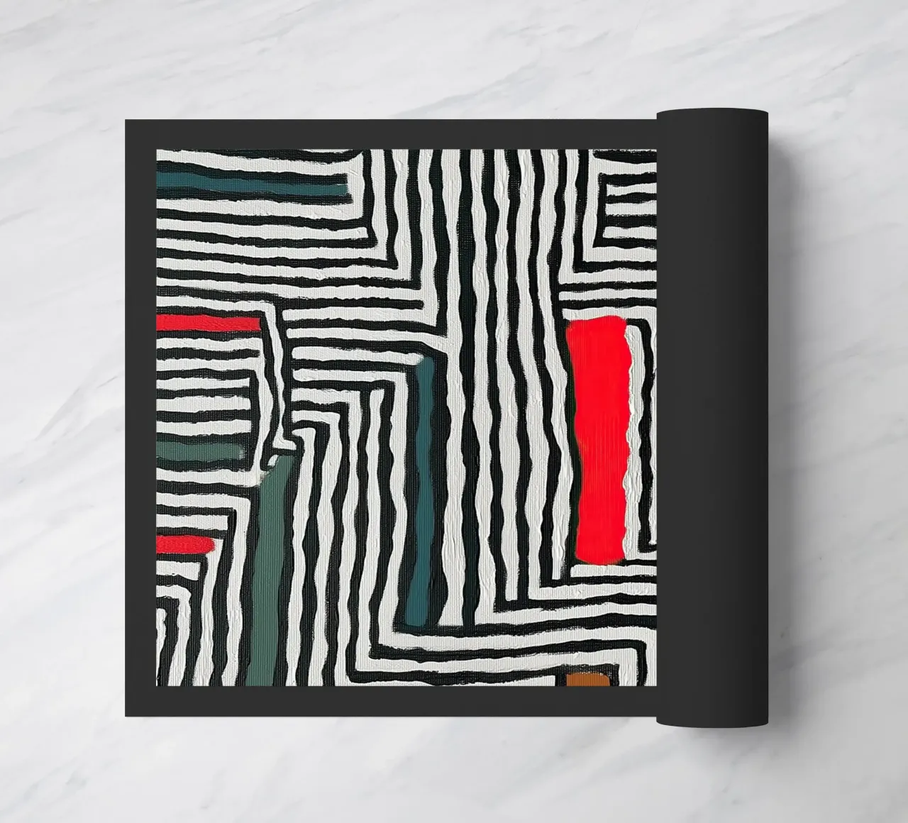 Kreis & Blatt-Muster Fußmatte von Sienna Atelier