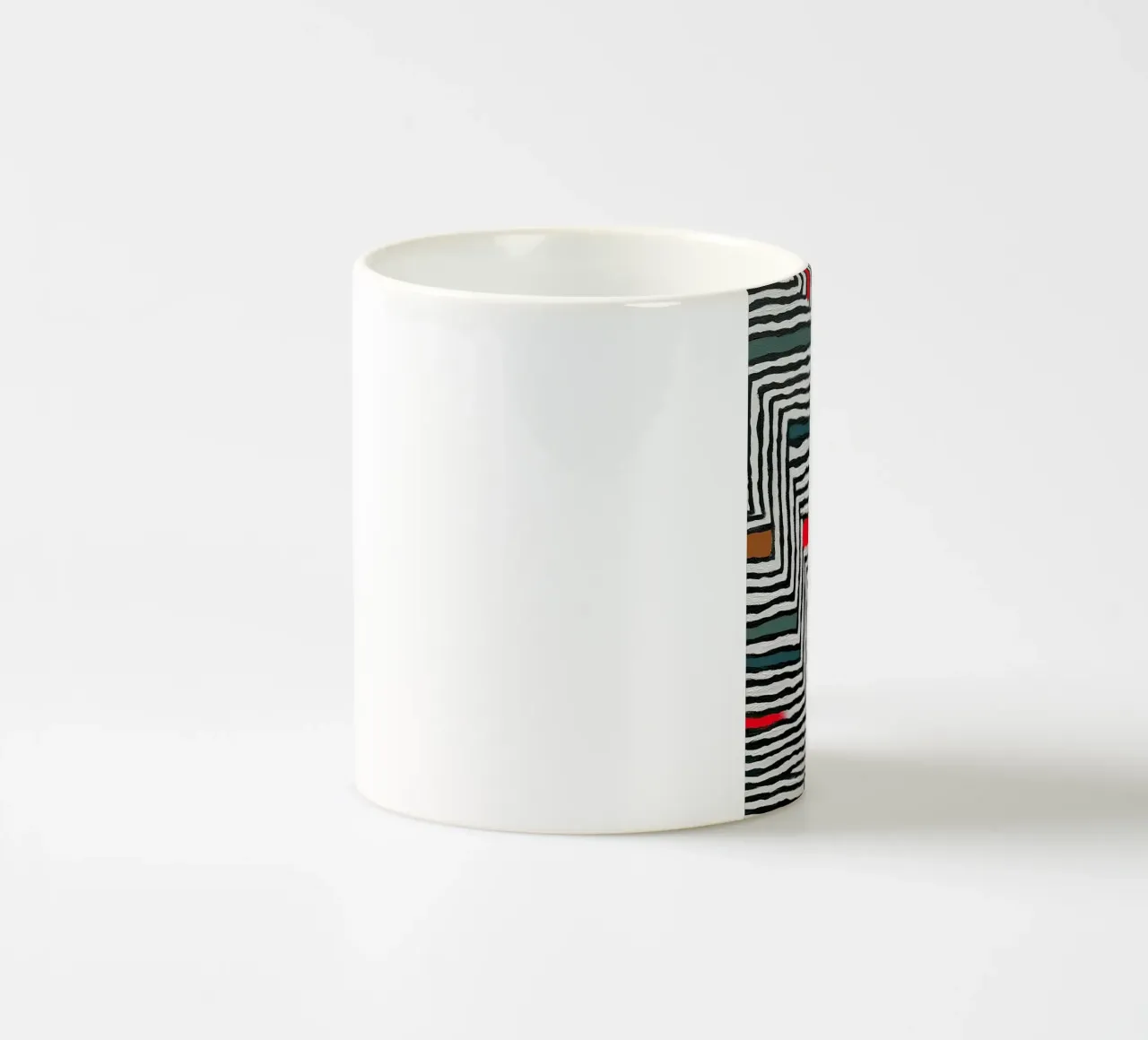 Circle & Leaf Pattern ceramic mug by Sienna Atelier