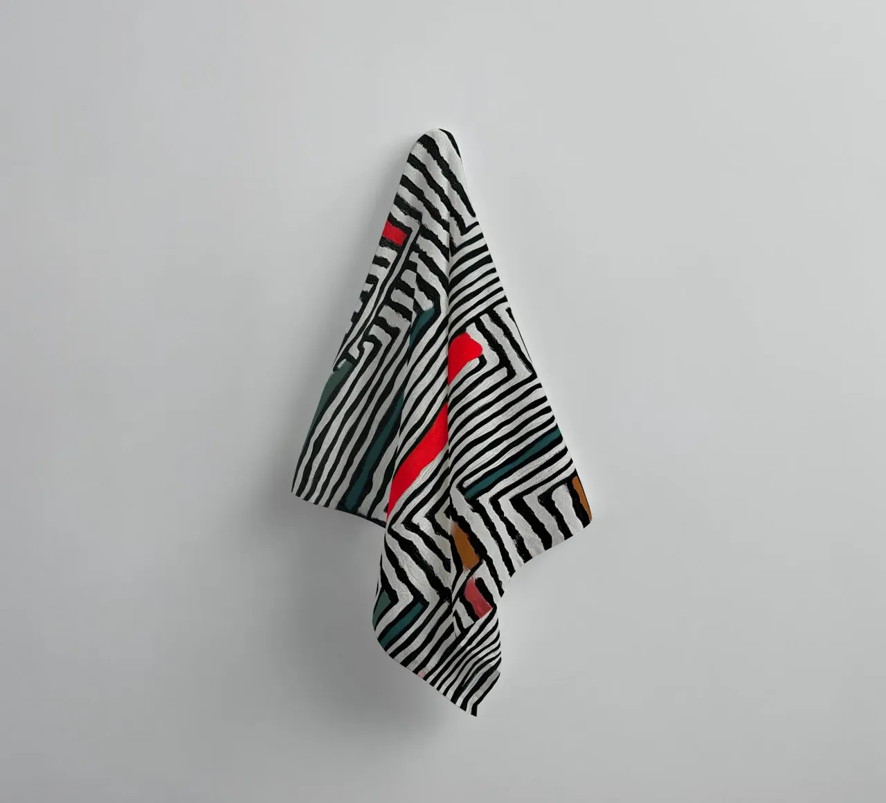 Circle & Leaf Pattern towel by Sienna Atelier