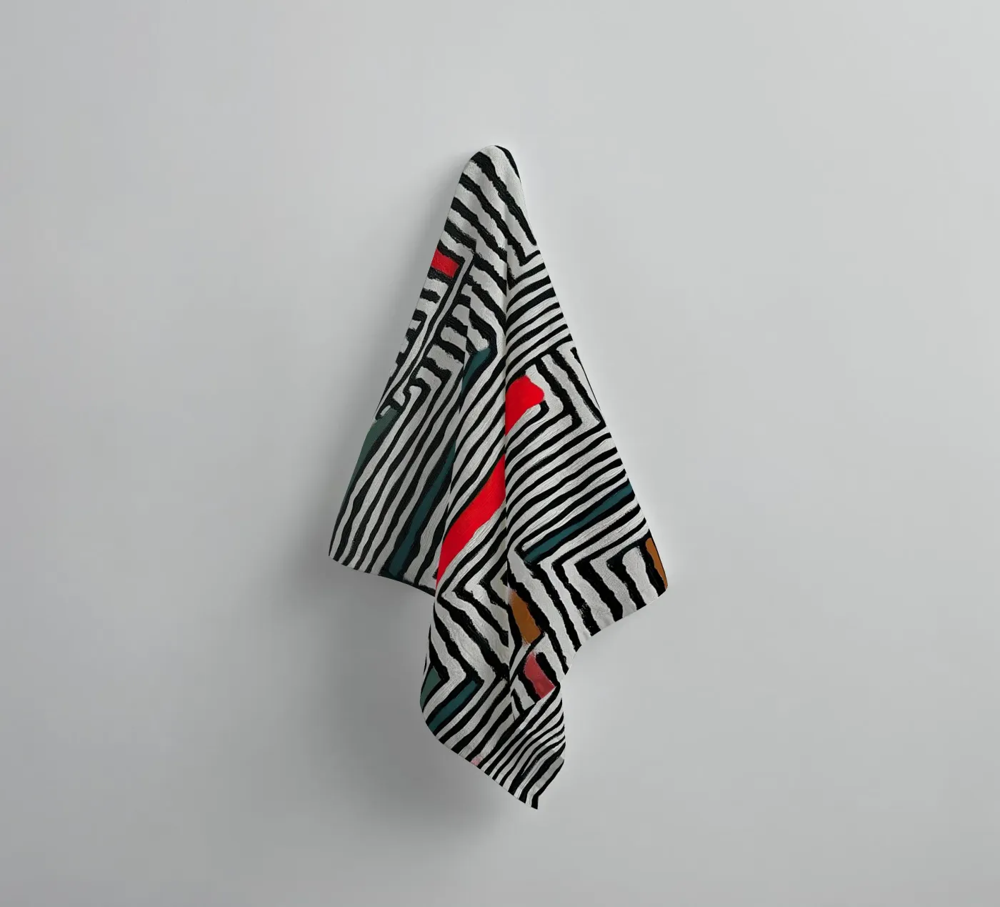 Circle & Leaf Pattern towel by Sienna Atelier