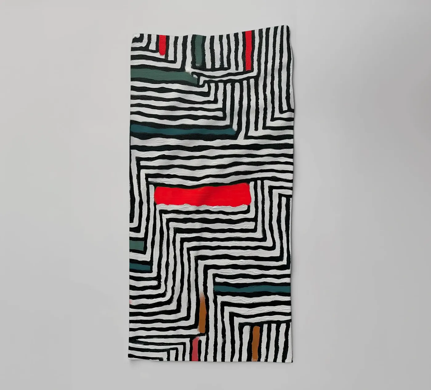 Circle & Leaf Pattern towel by Sienna Atelier