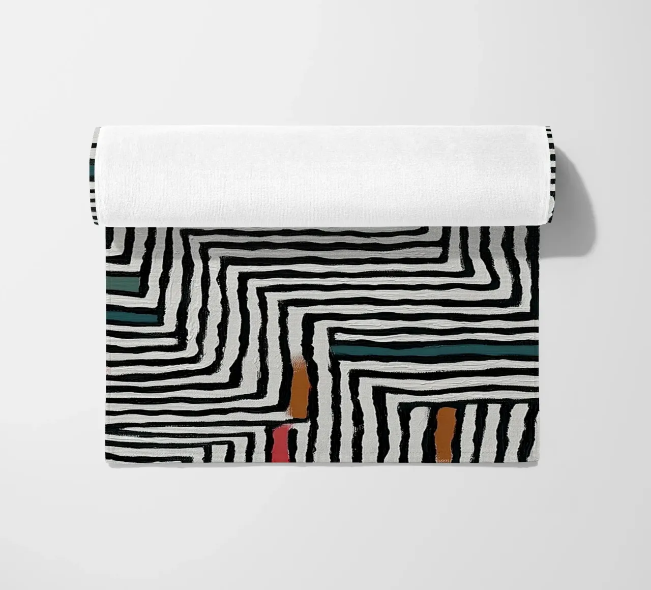 Motivo a cerchi e foglie telo mare da Sienna Atelier