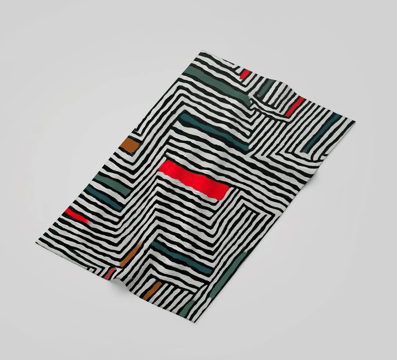 Motivo a cerchi e foglie telo mare da Sienna Atelier