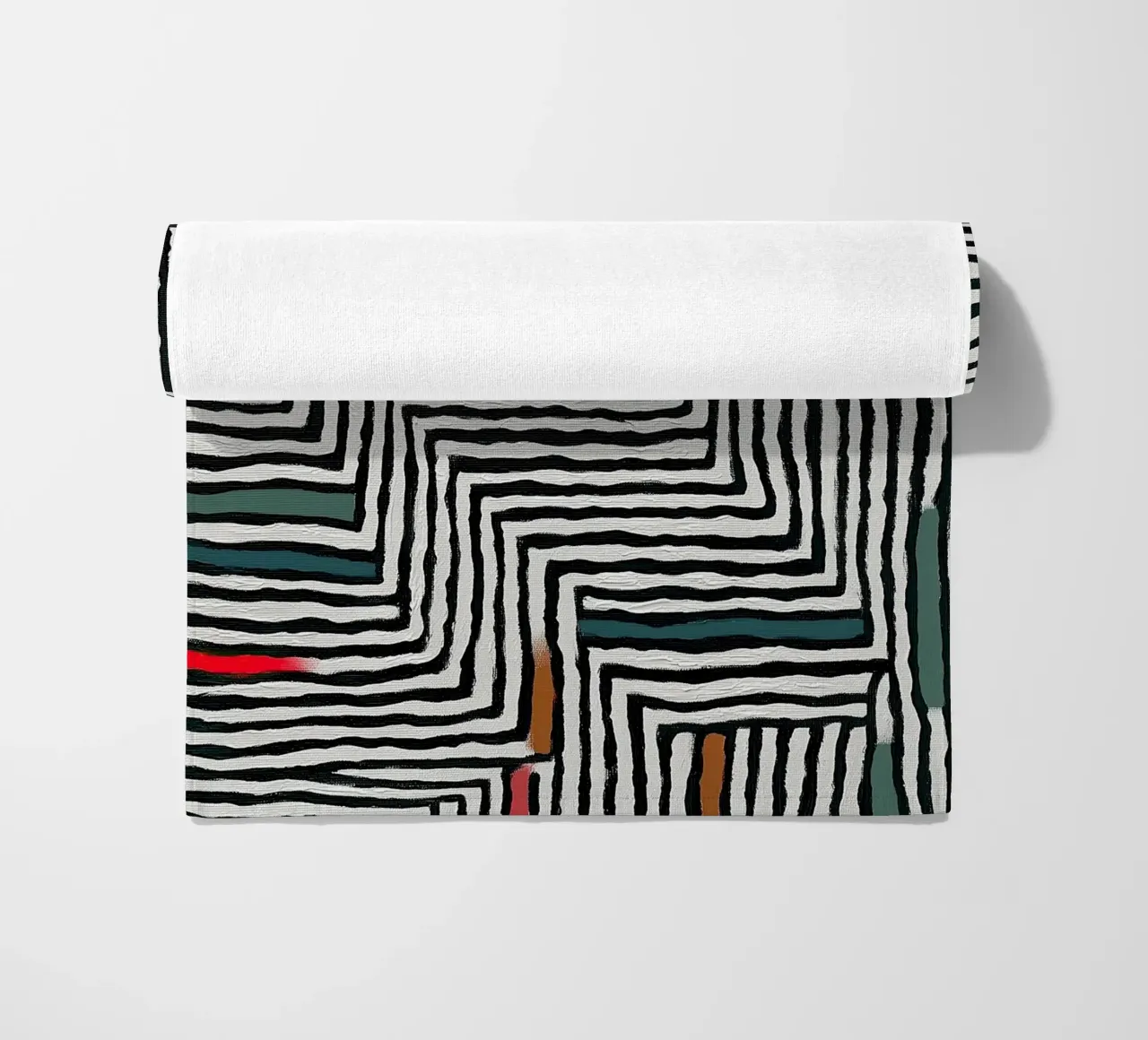 Motivo a cerchi e foglie telo mare da Sienna Atelier