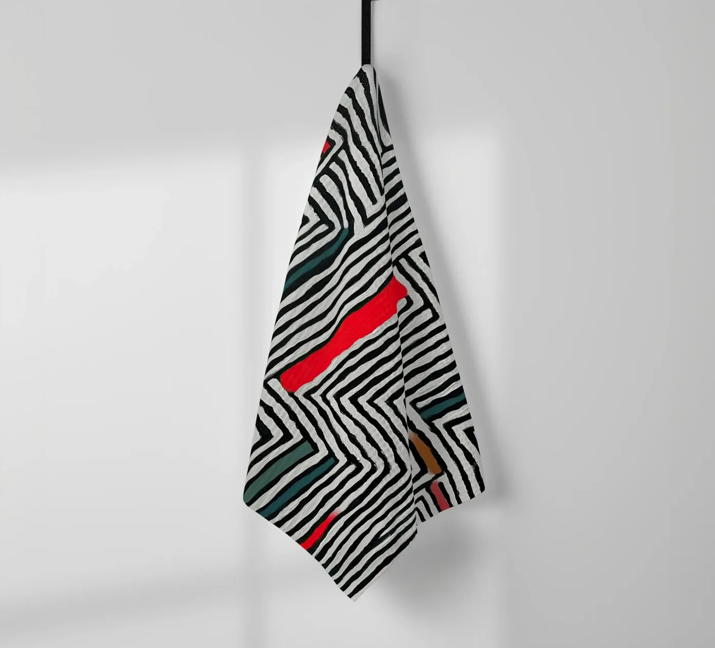 Circle & Leaf Pattern tea towel by Sienna Atelier