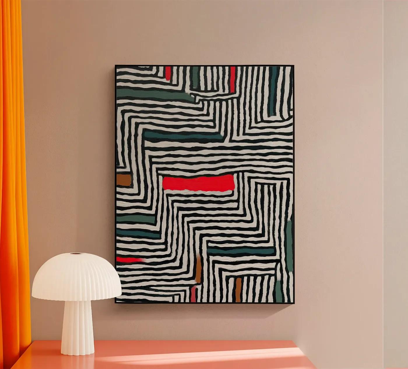 Kreis & Blatt-Muster Acryl-Glas von Sienna Atelier