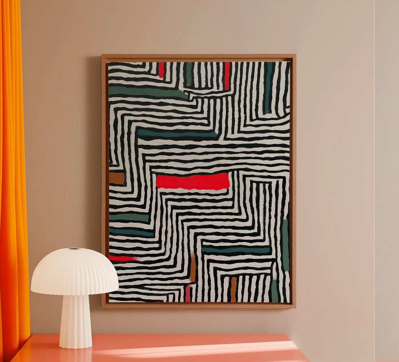 Motif de cercle et de feuille toile de Sienna Atelier