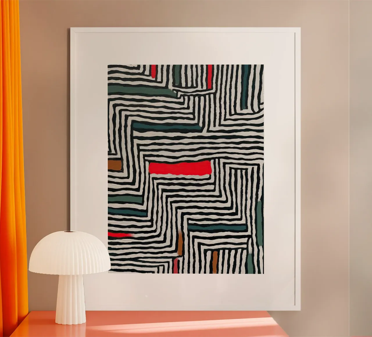 Circle & Leaf Pattern poster by Sienna Atelier