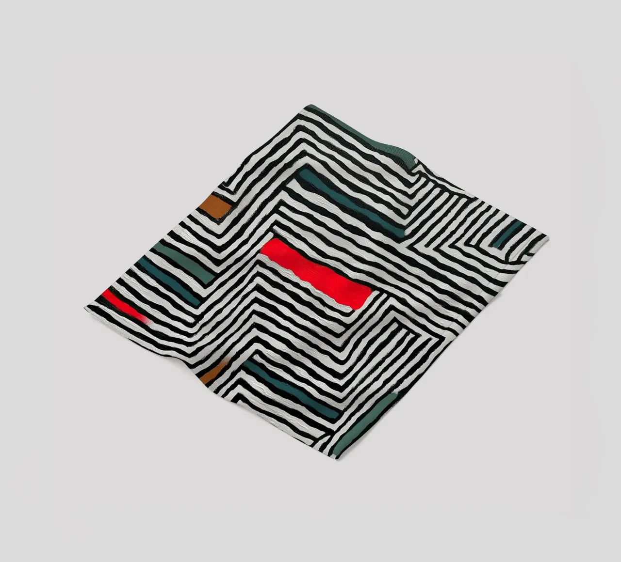 Circle & Leaf Pattern Fleecedecke von Sienna Atelier