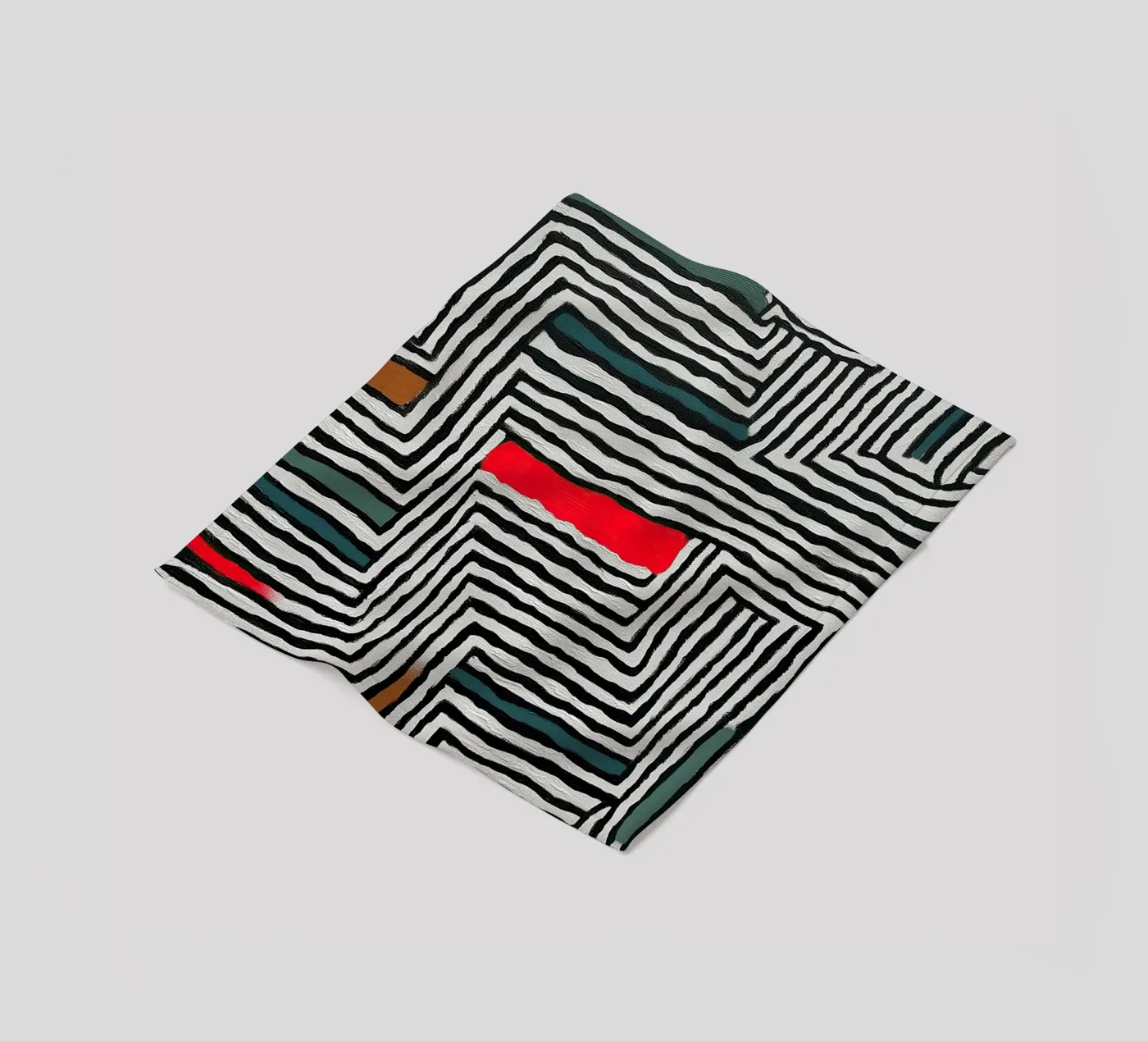 Circle & Leaf Pattern fleece blanket by Sienna Atelier