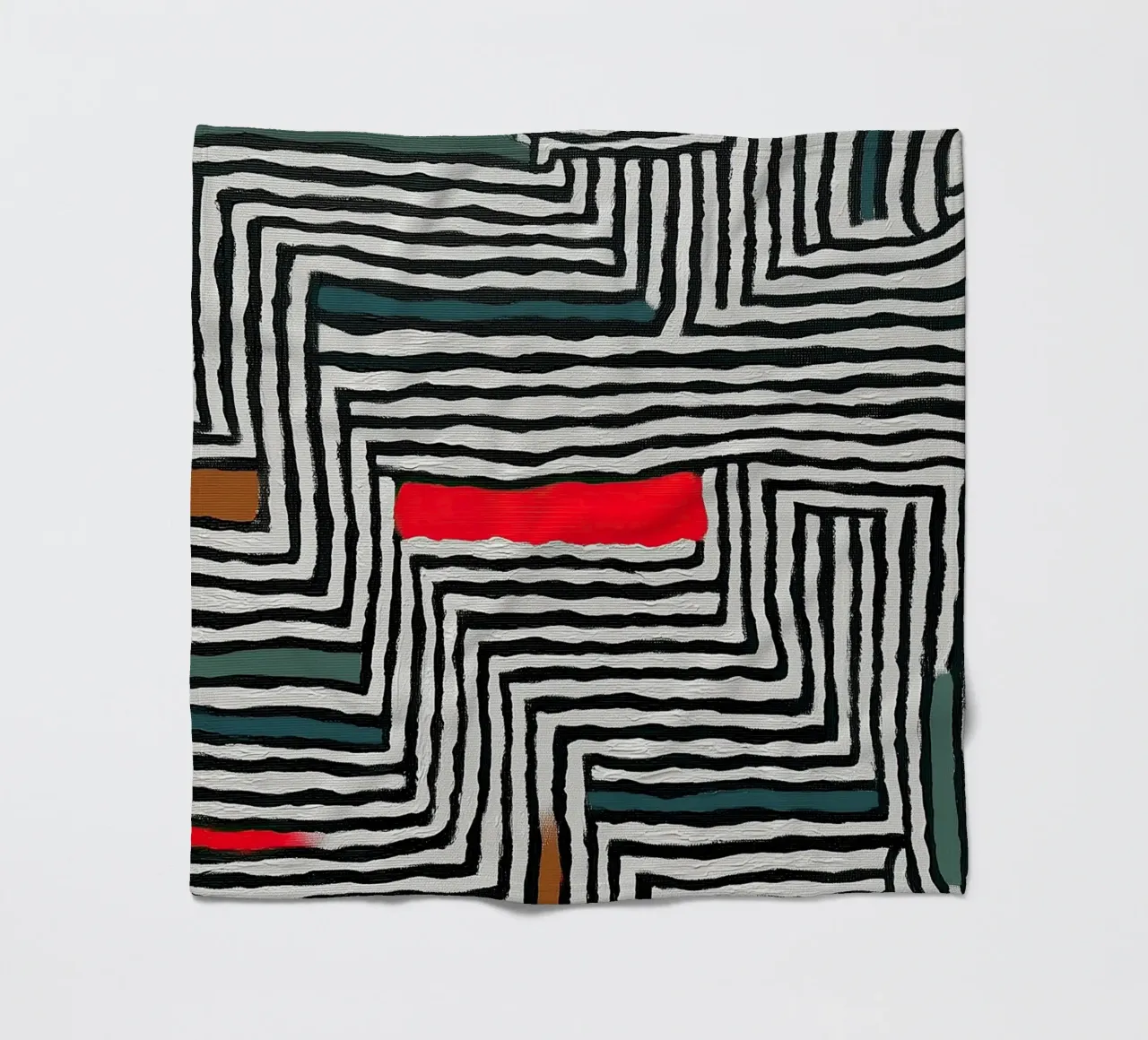 Circle & Leaf Pattern Fleecedecke von Sienna Atelier