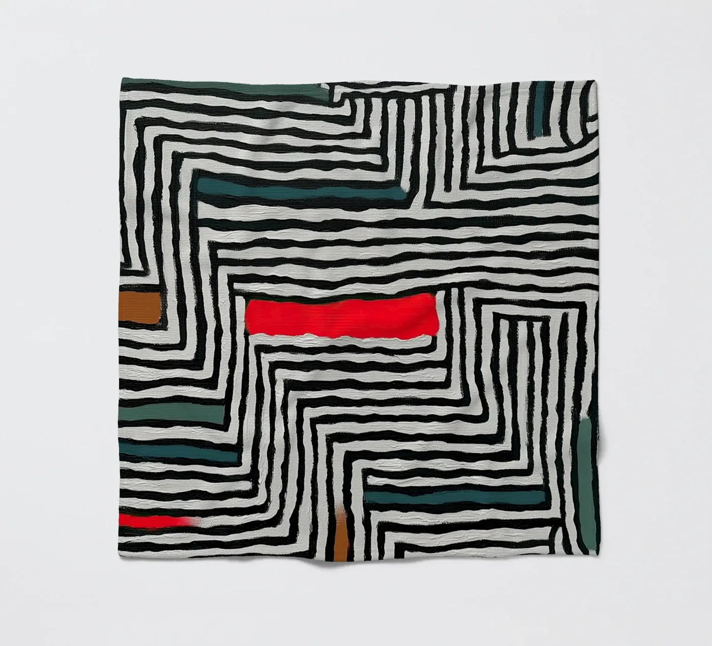 Circle & Leaf Pattern fleece blanket by Sienna Atelier