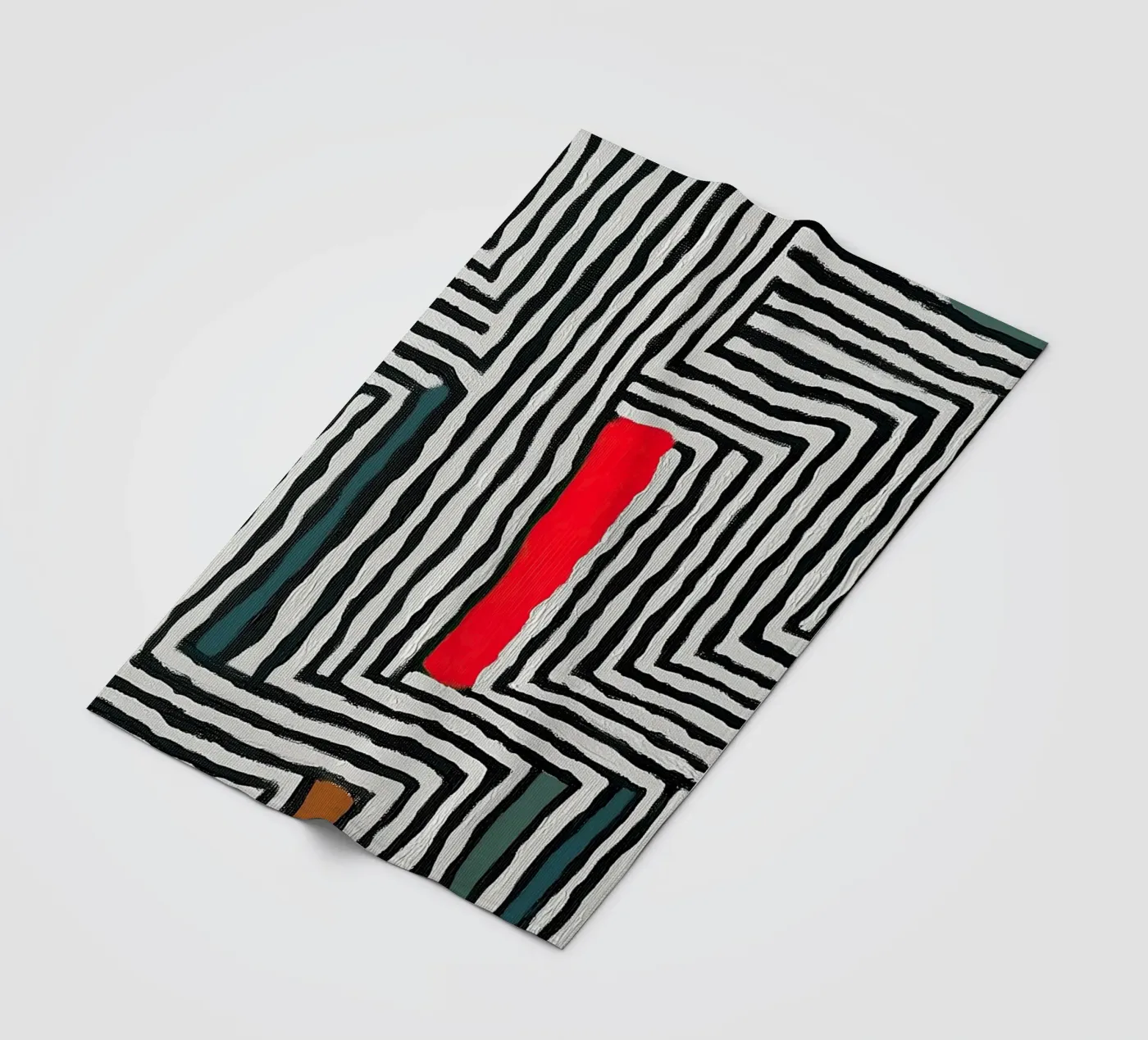 Circle & Leaf Pattern fleece blanket by Sienna Atelier