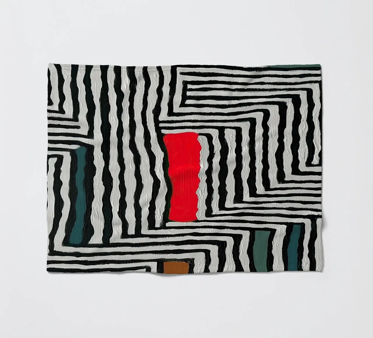 Circle & Leaf Pattern Fleecedecke von Sienna Atelier