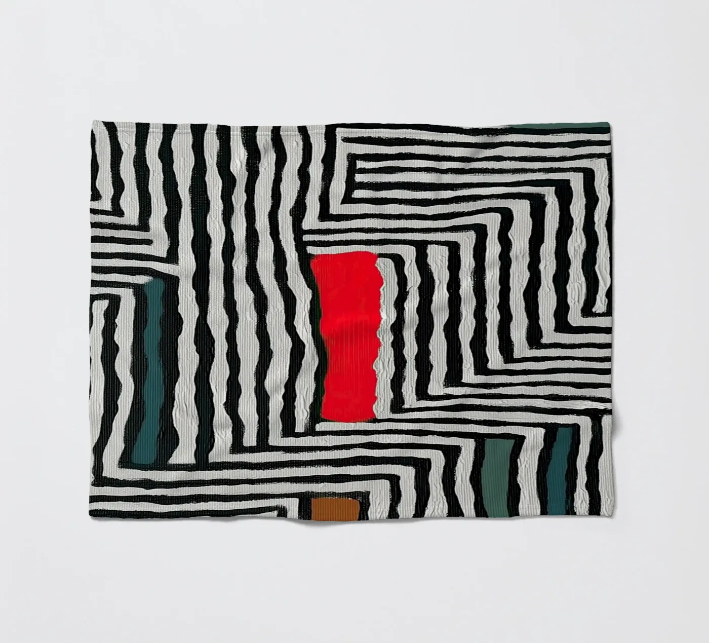 Circle & Leaf Pattern fleece blanket by Sienna Atelier