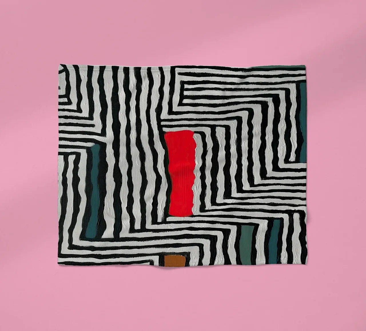 Circle & Leaf Pattern Fleecedecke von Sienna Atelier