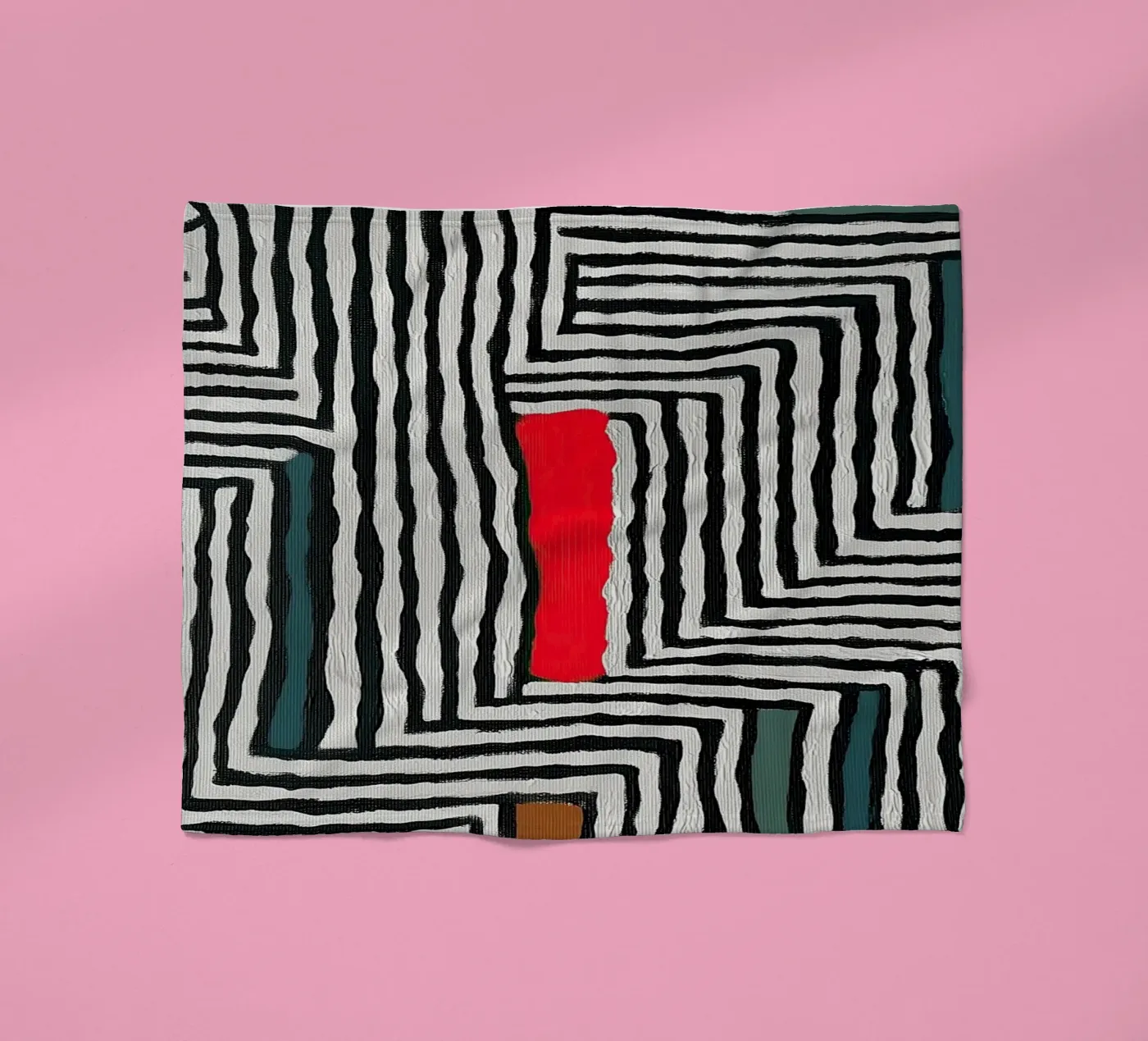 Circle & Leaf Pattern fleece blanket by Sienna Atelier