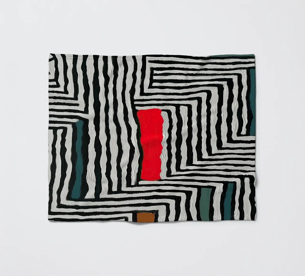 Circle & Leaf Pattern Fleecedecke von Sienna Atelier