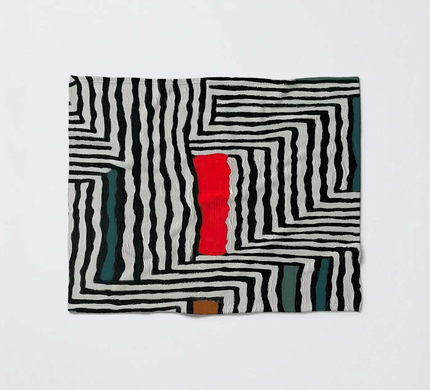 Circle & Leaf Pattern fleece blanket by Sienna Atelier