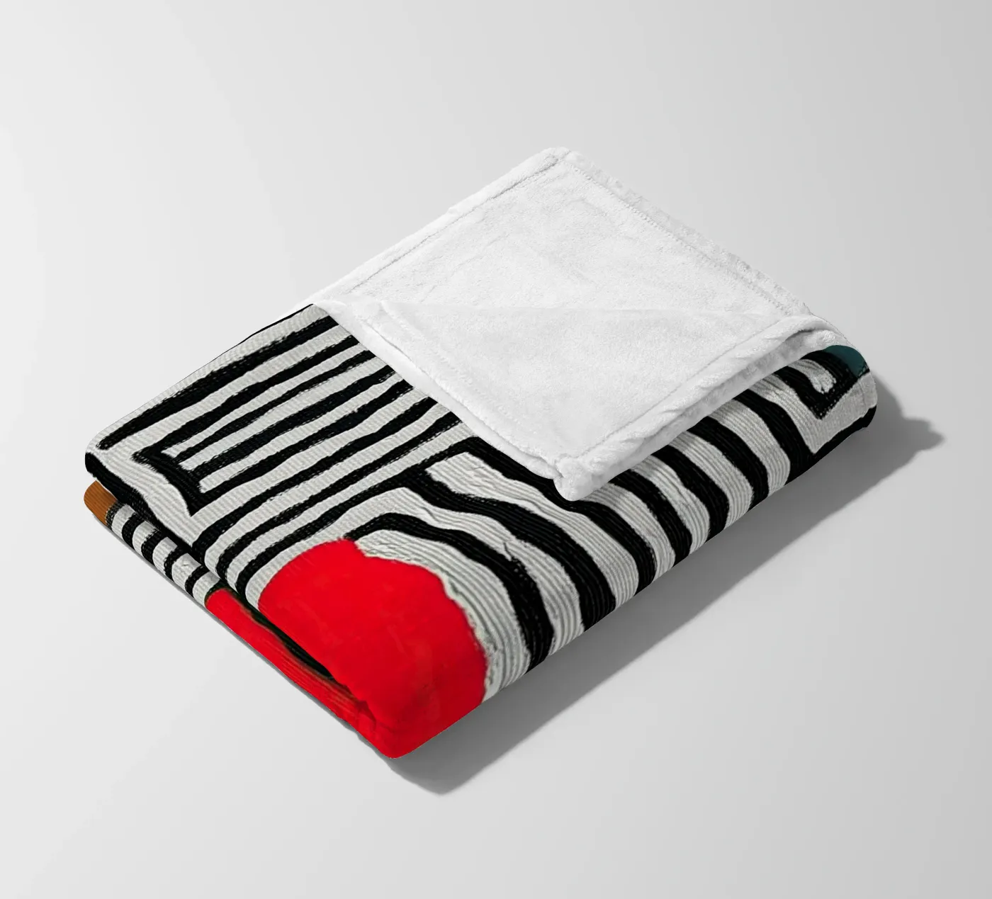 Circle & Leaf Pattern fleece blanket by Sienna Atelier