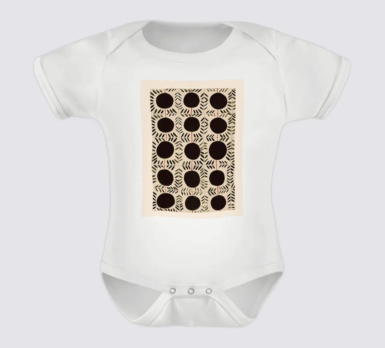 Circle & Leaf Pattern body bébé de Sienna Atelier