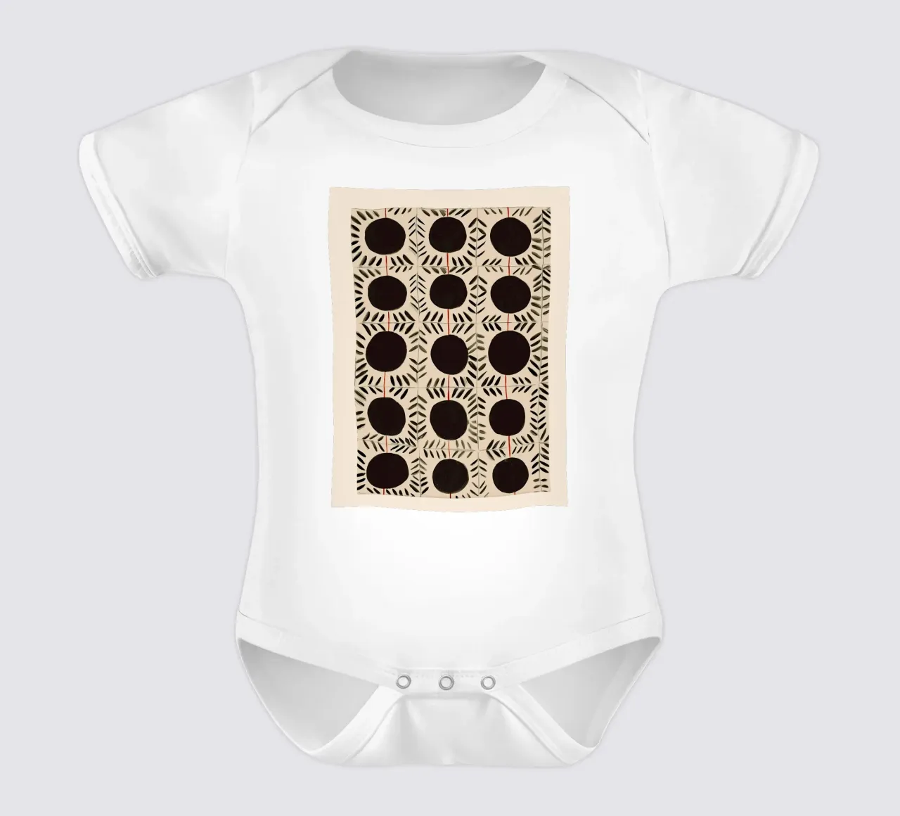 Circle & Leaf Pattern body bébé de Sienna Atelier