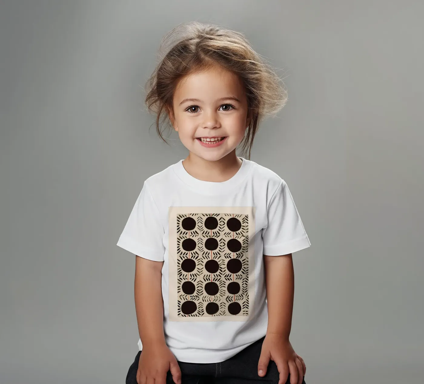 Kreis & Blatt-Muster Kinder T-Shirt von Sienna Atelier
