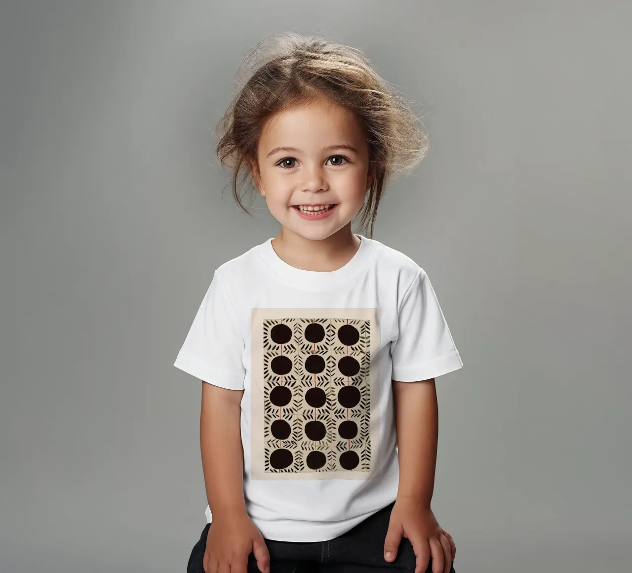 Circle & Leaf Pattern t-shirt bambini da Sienna Atelier
