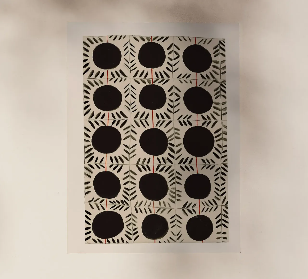 Motivo a cerchi e foglie pellicola backlit da Sienna Atelier