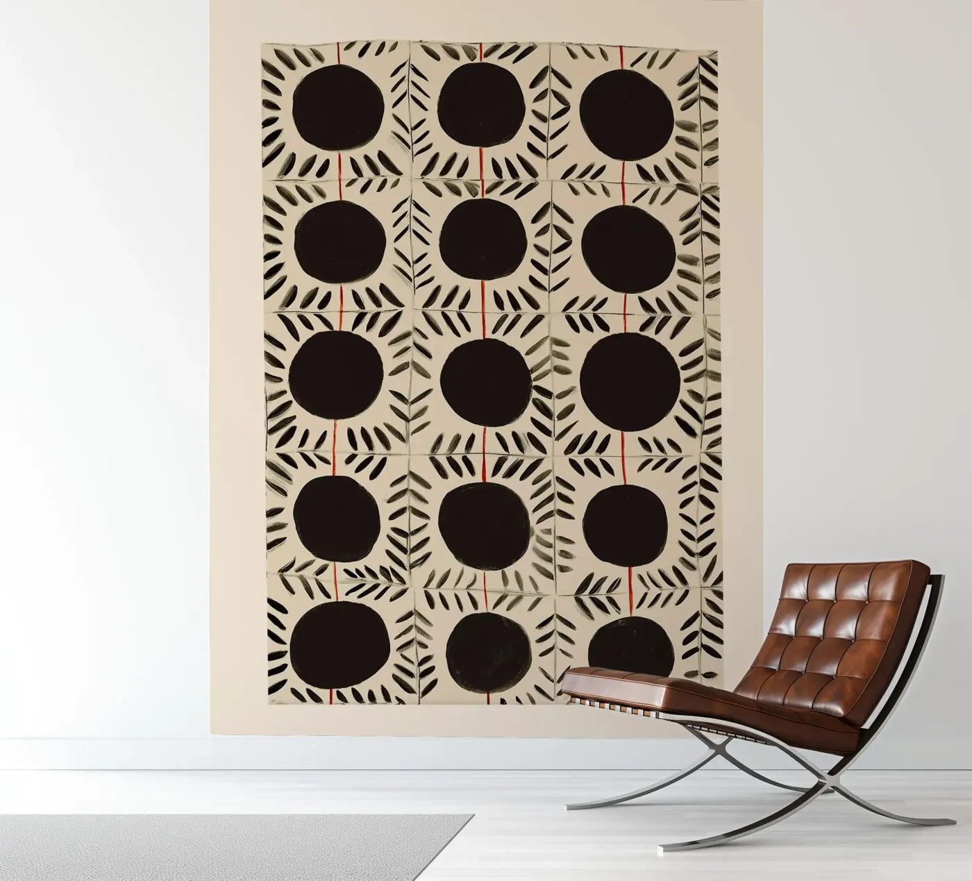 Circle & Leaf Pattern papier peint photo de Sienna Atelier