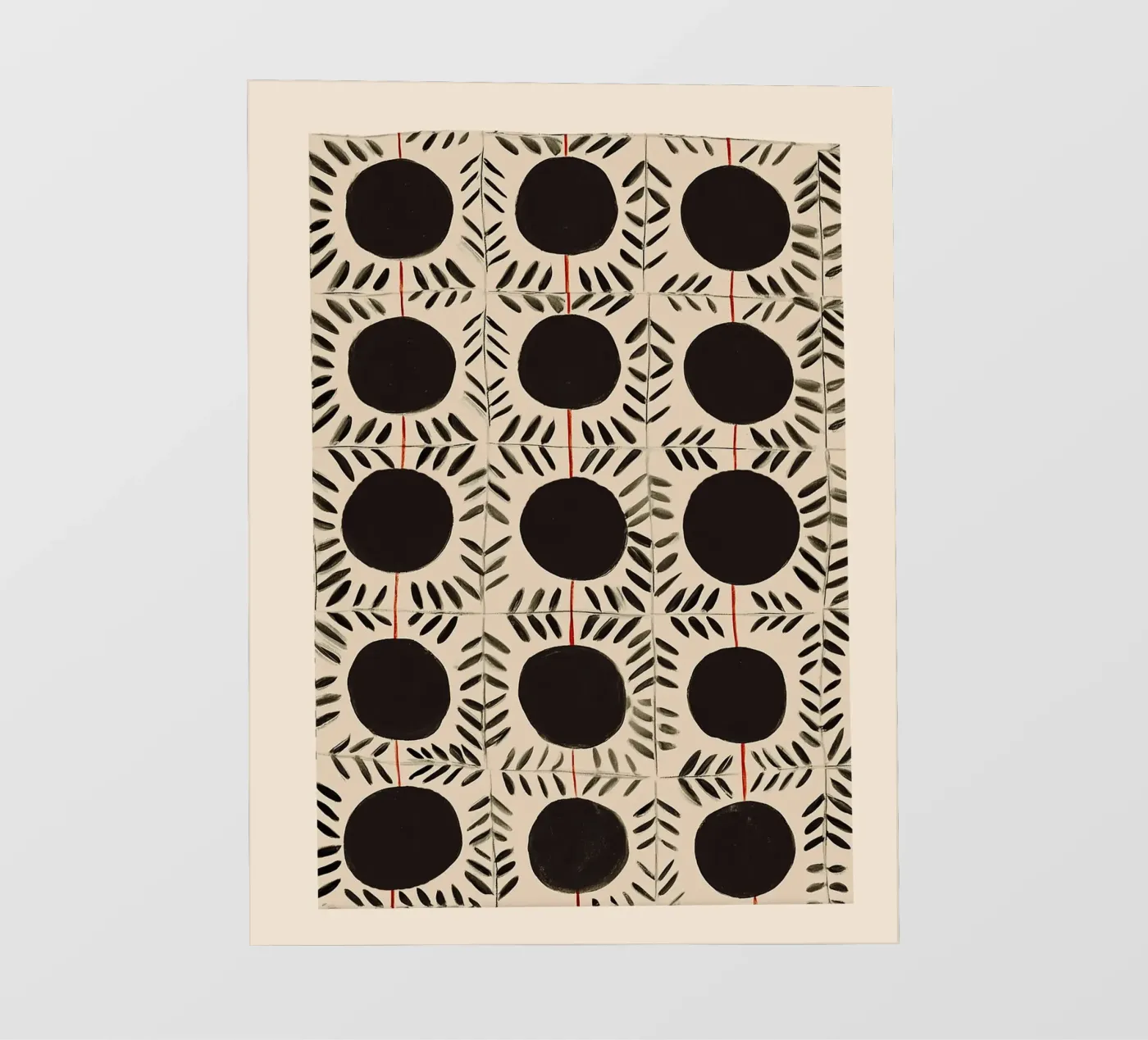 Circle & Leaf Pattern papier peint photo de Sienna Atelier