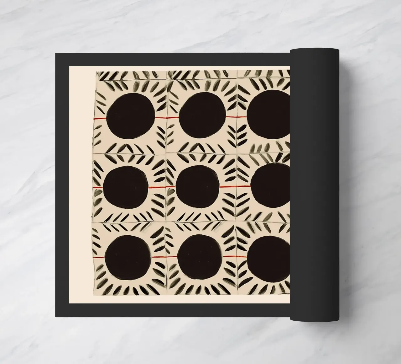 Circle & Leaf Pattern doormat by Sienna Atelier