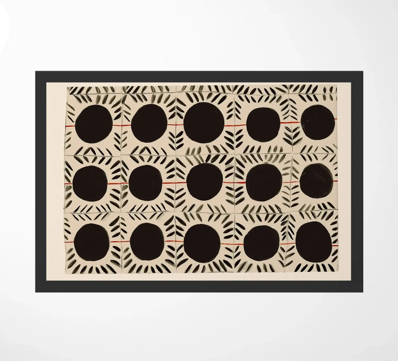 Circle & Leaf Pattern doormat by Sienna Atelier