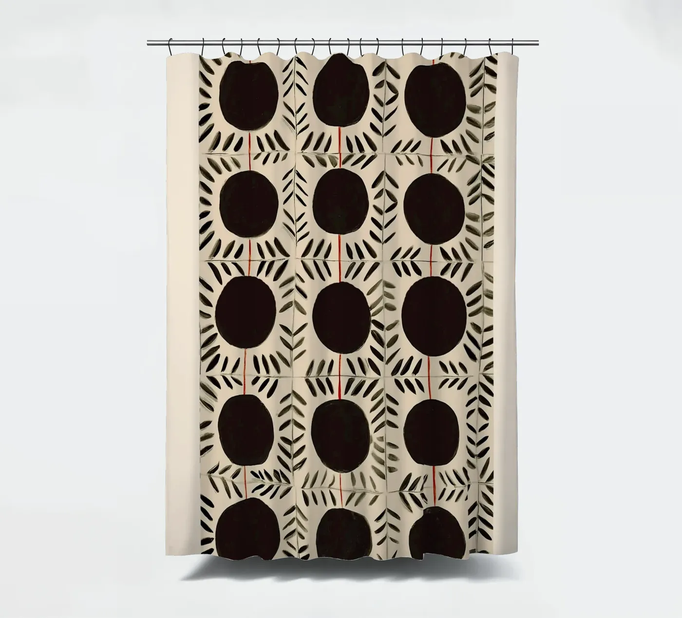Kreis & Blatt-Muster Duschvorhang von Sienna Atelier