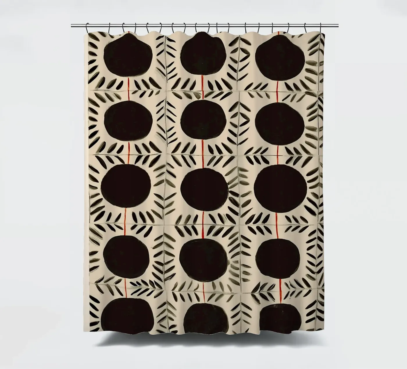 Kreis & Blatt-Muster Duschvorhang von Sienna Atelier