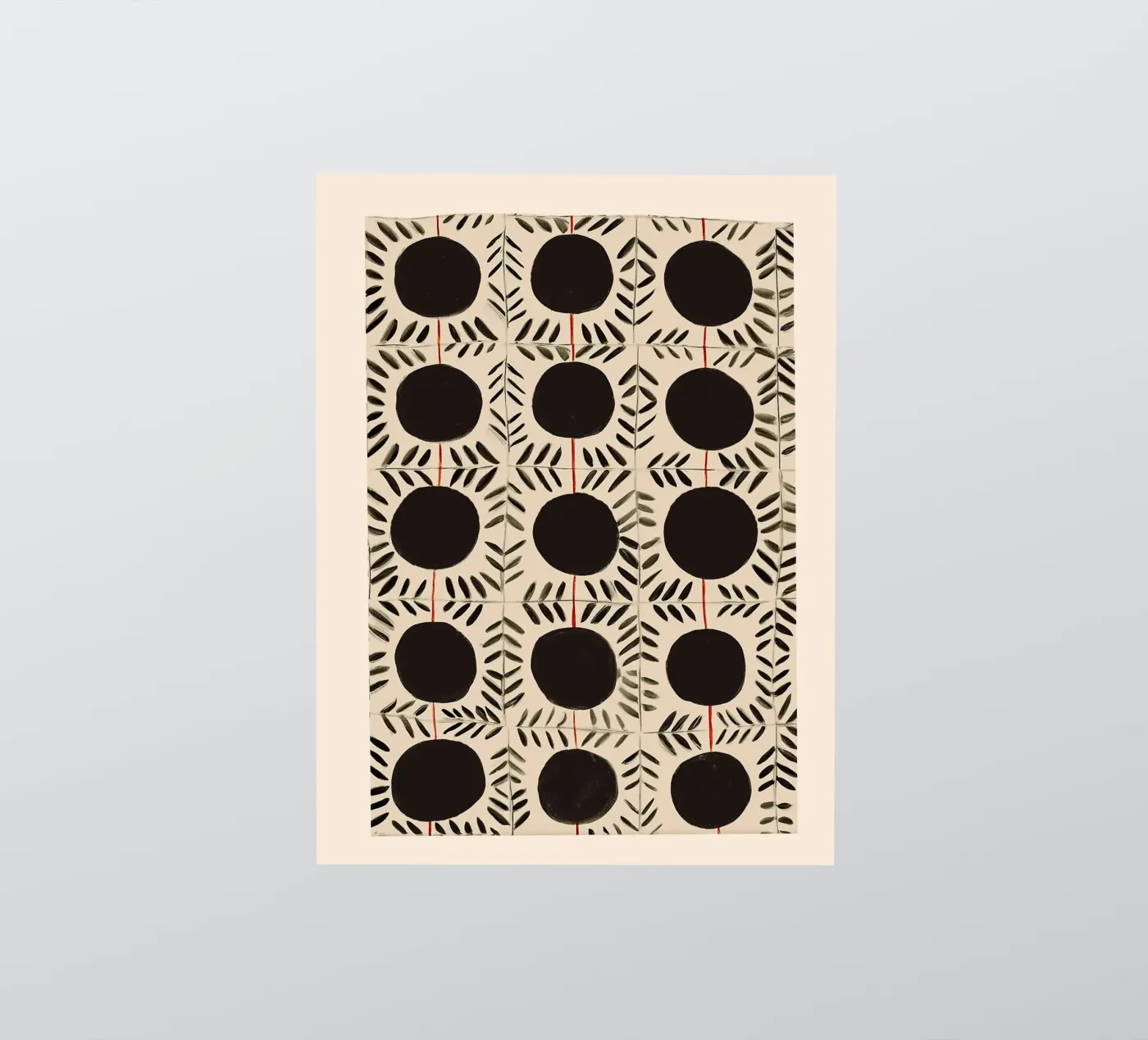 Circle & Leaf Pattern adesivo da Sienna Atelier