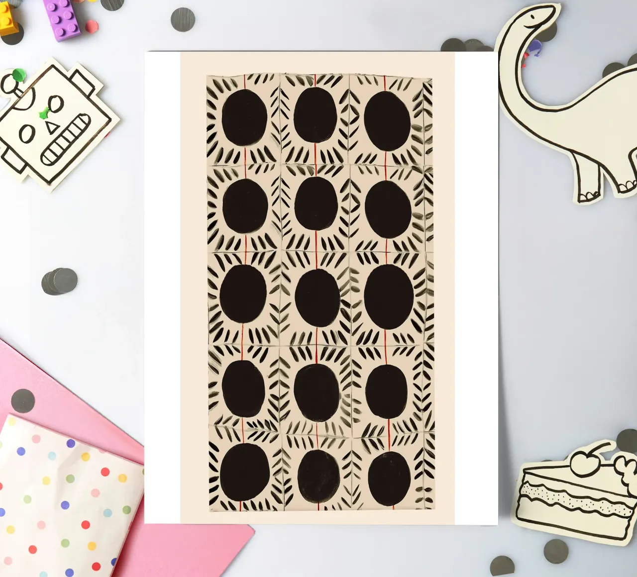 Circle & Leaf Pattern sticker sheet by Sienna Atelier