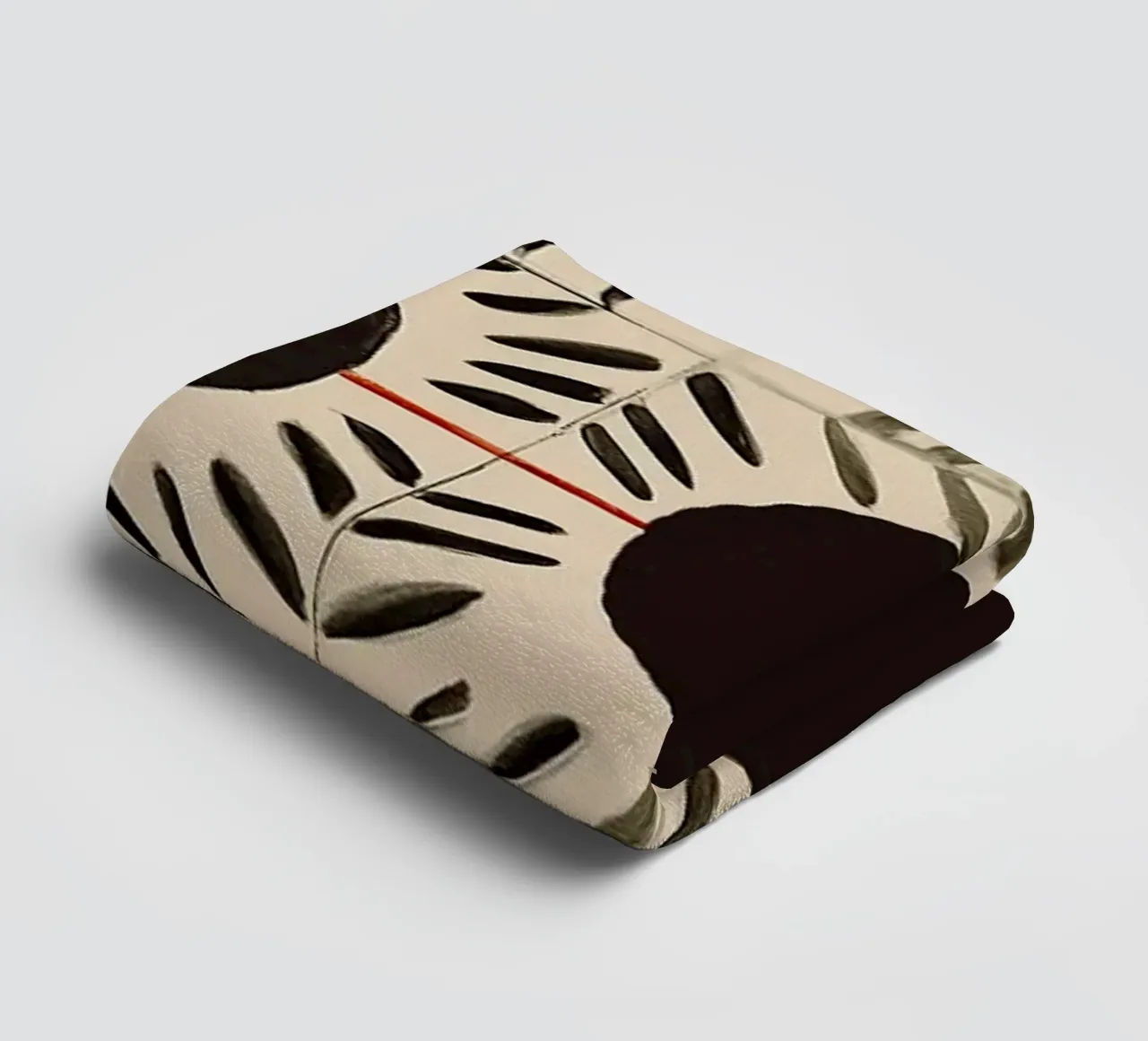 Circle & Leaf Pattern towel by Sienna Atelier