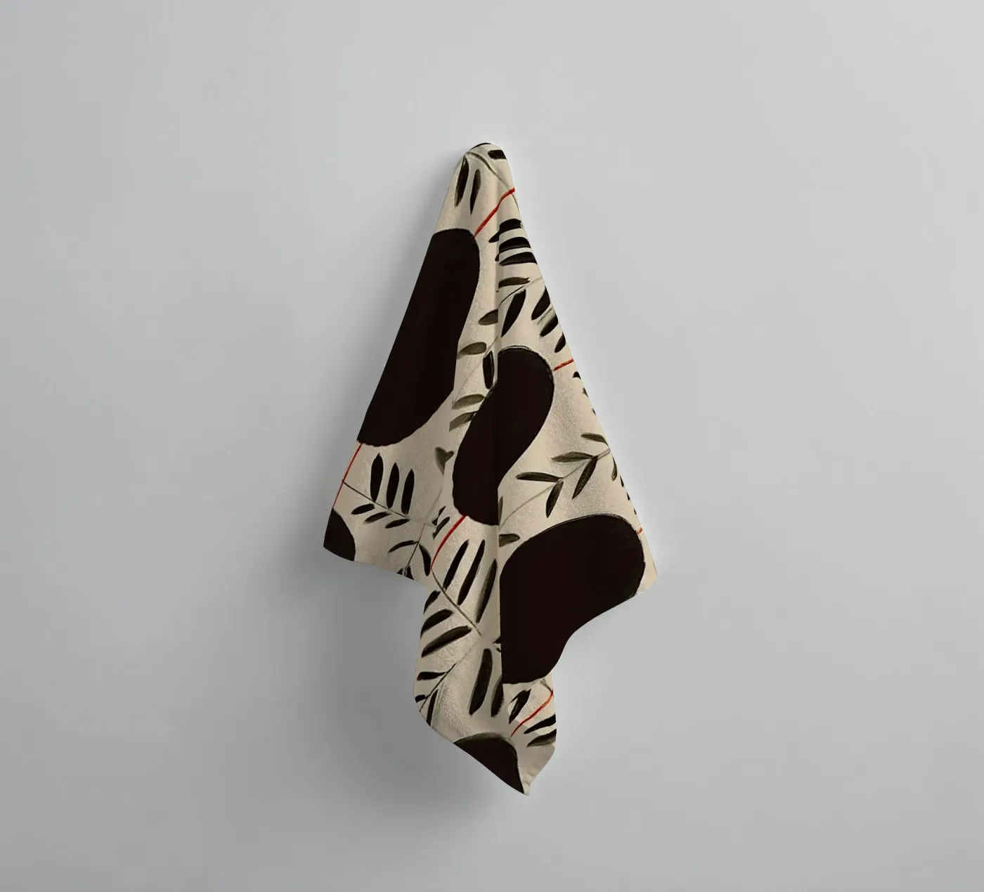 Circle & Leaf Pattern Handtuch von Sienna Atelier