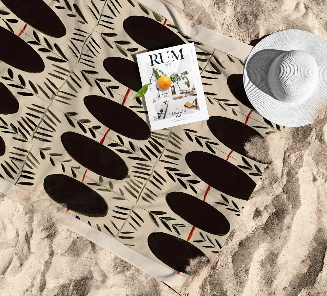 Circle & Leaf Pattern telo mare da Sienna Atelier