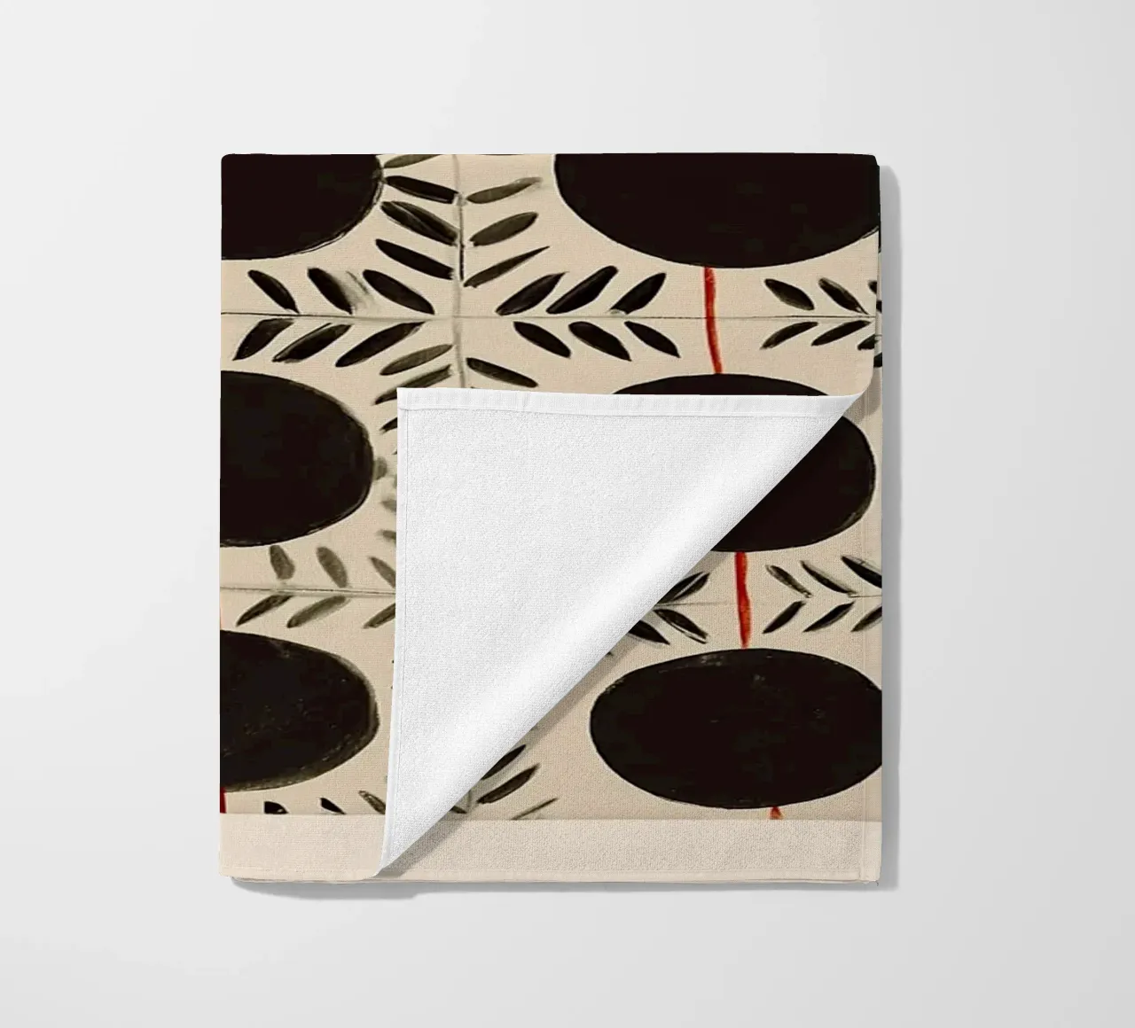 Motivo a cerchi e foglie telo mare da Sienna Atelier