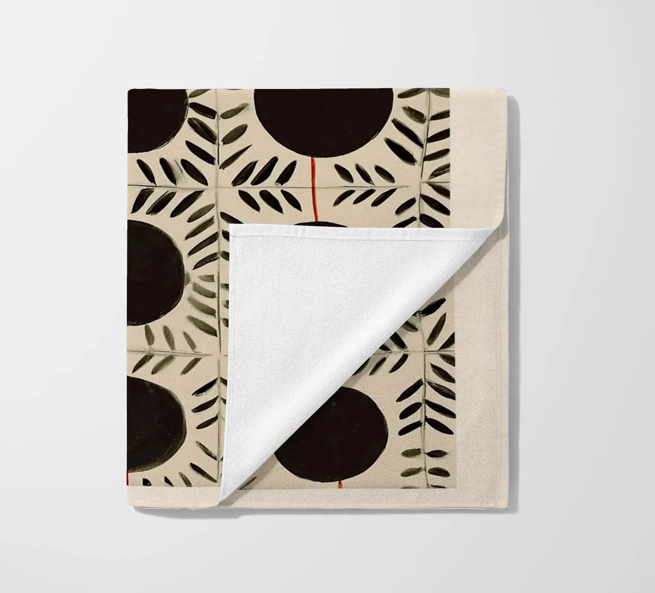 Motivo a cerchi e foglie telo mare da Sienna Atelier