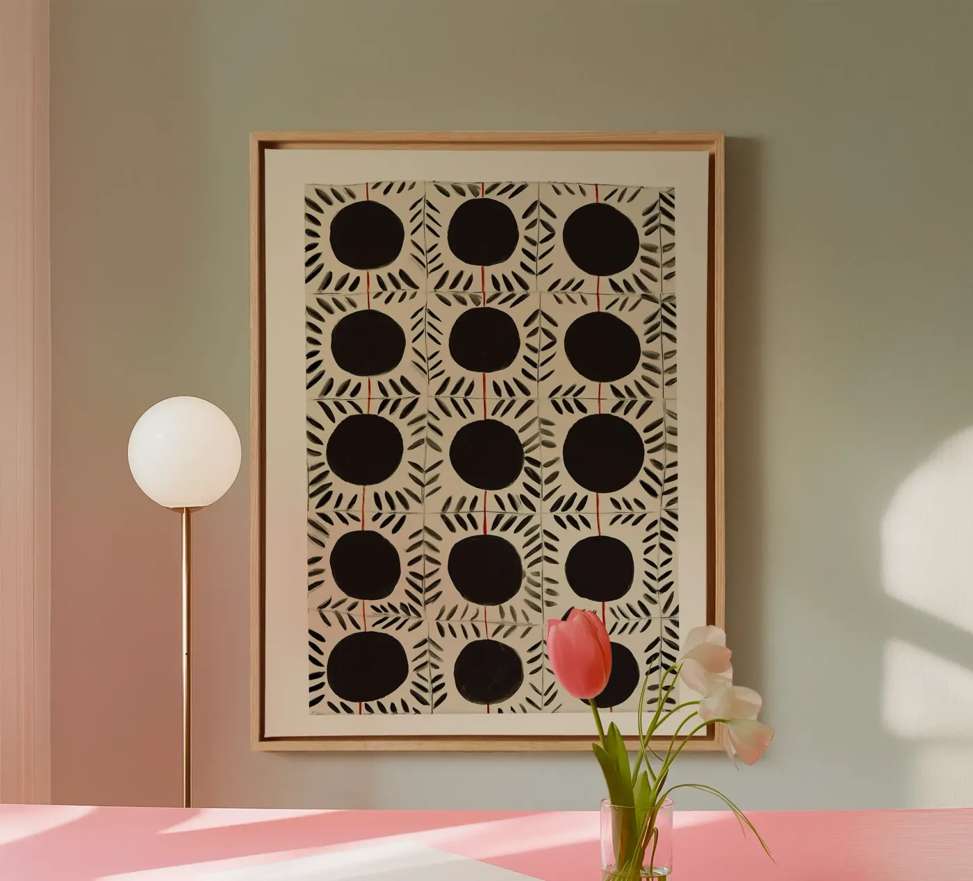 Circle & Leaf Pattern toile de Sienna Atelier